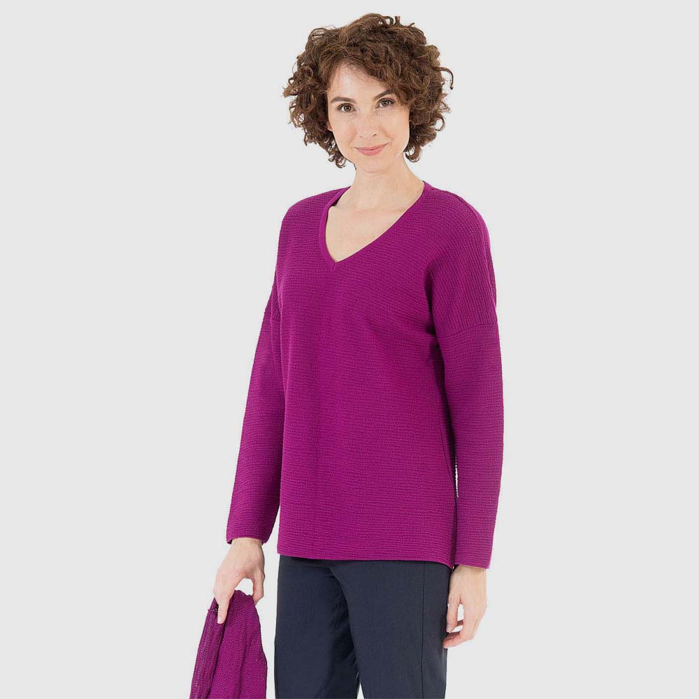 Pullover Strukturstrick, überschn. Arm