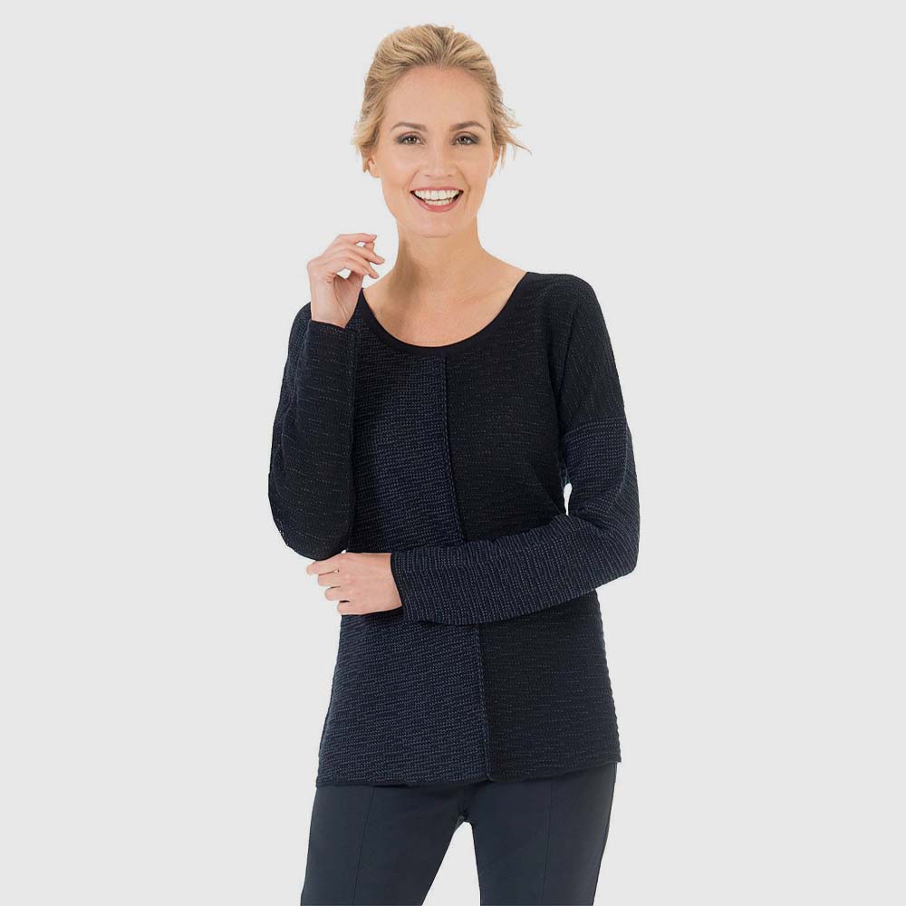 Pullover überschnittener Arm, zweifarbig