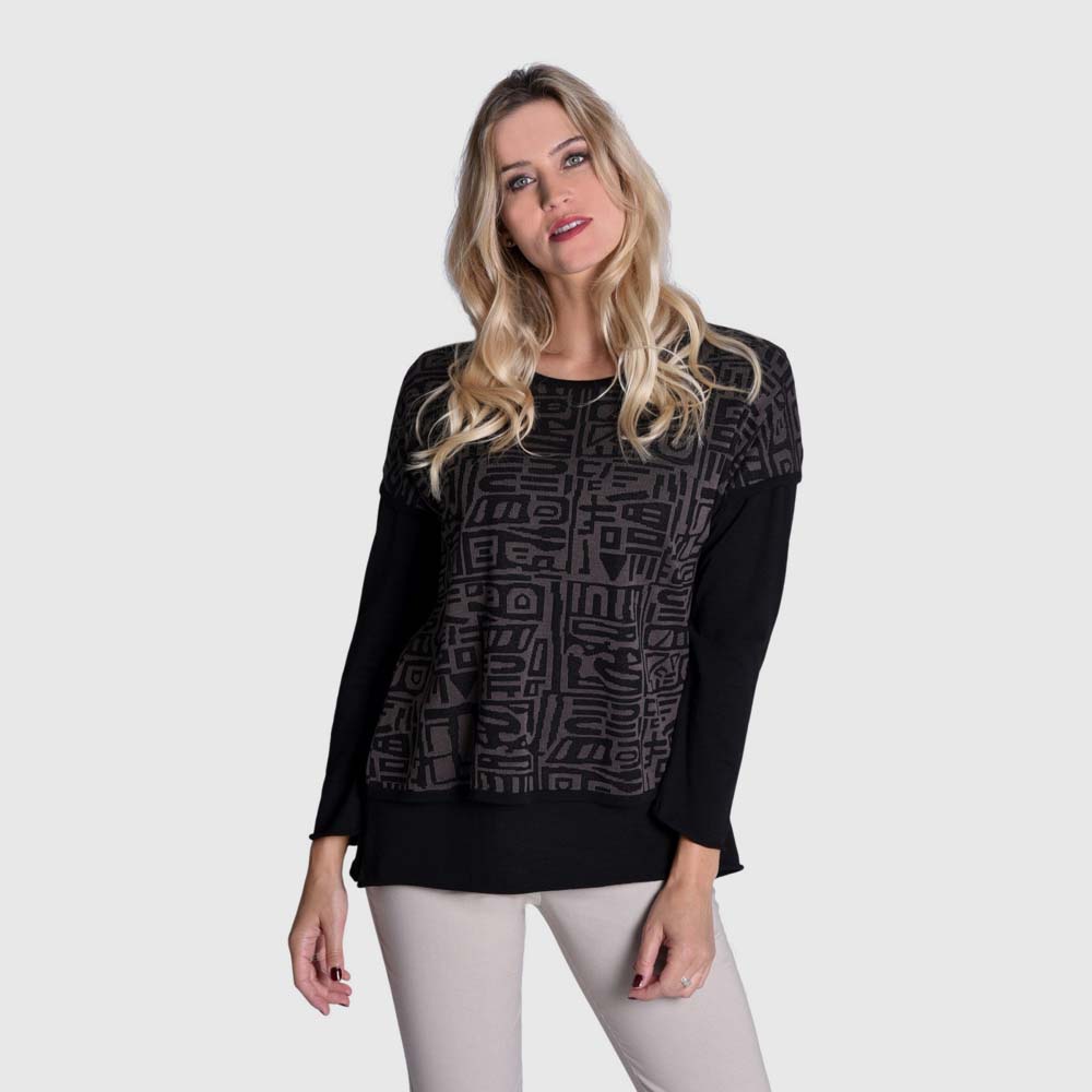 Pullover Inka-Jacquard, doppellagig