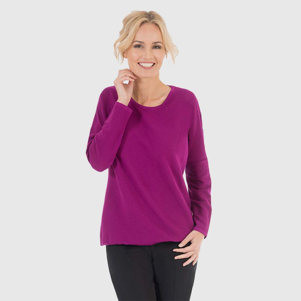 Pullover überschnittener Arm, gerafft