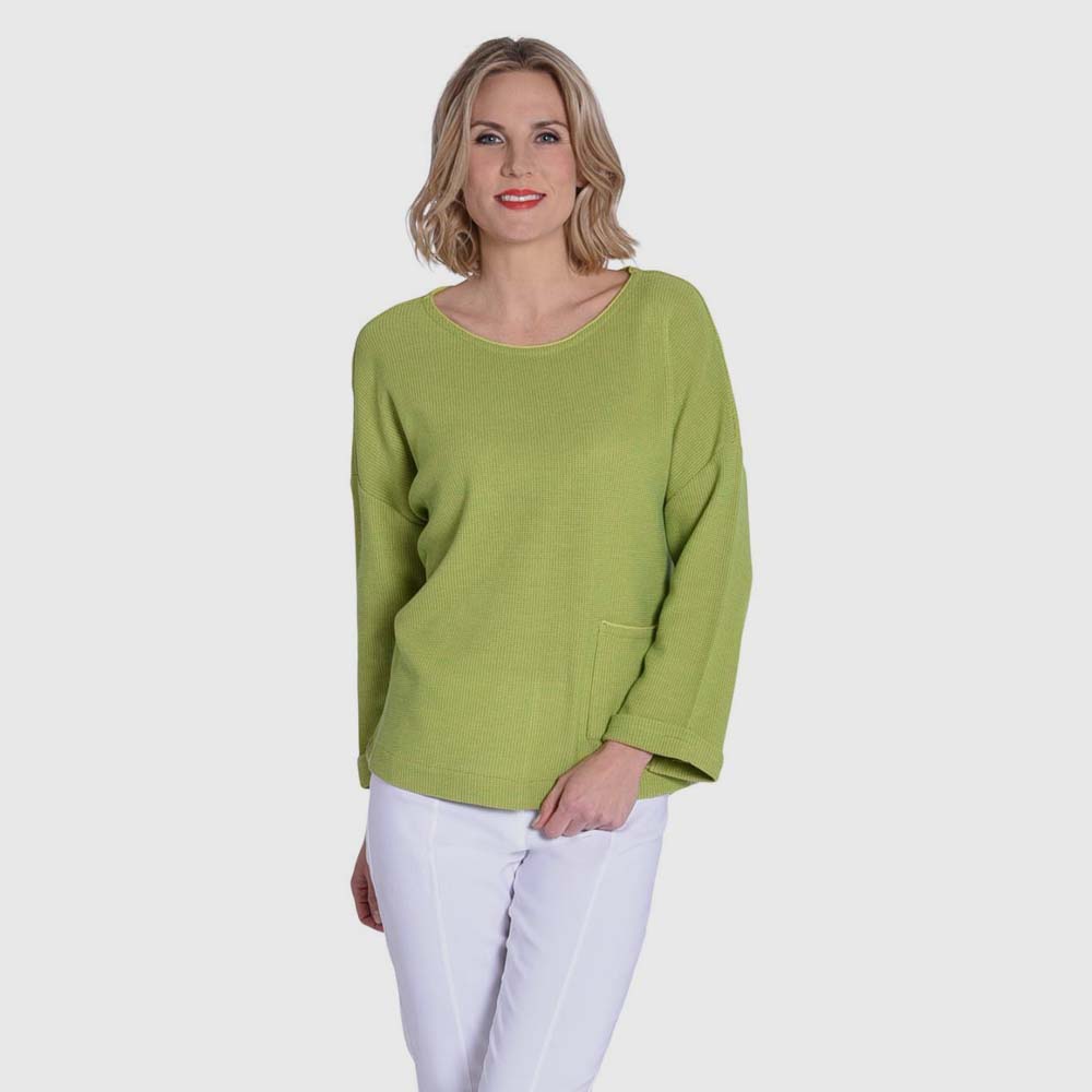 Kastenpullover mit Tasche