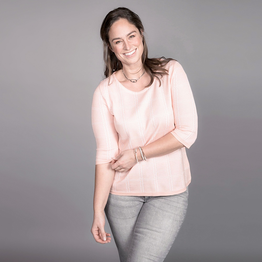 Pullover Jacquard, Kurzarm