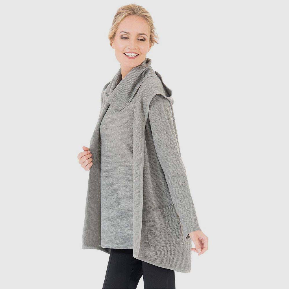 Jacke mit Kapuze, Strukturstrick