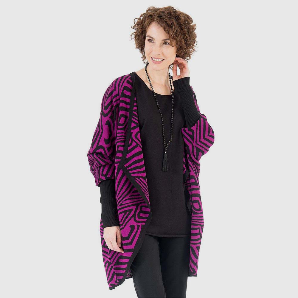 Oversize Jacke Ethno, Rippenarm
