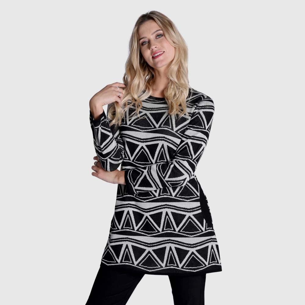 Tunika Jacquard Dreiecke
