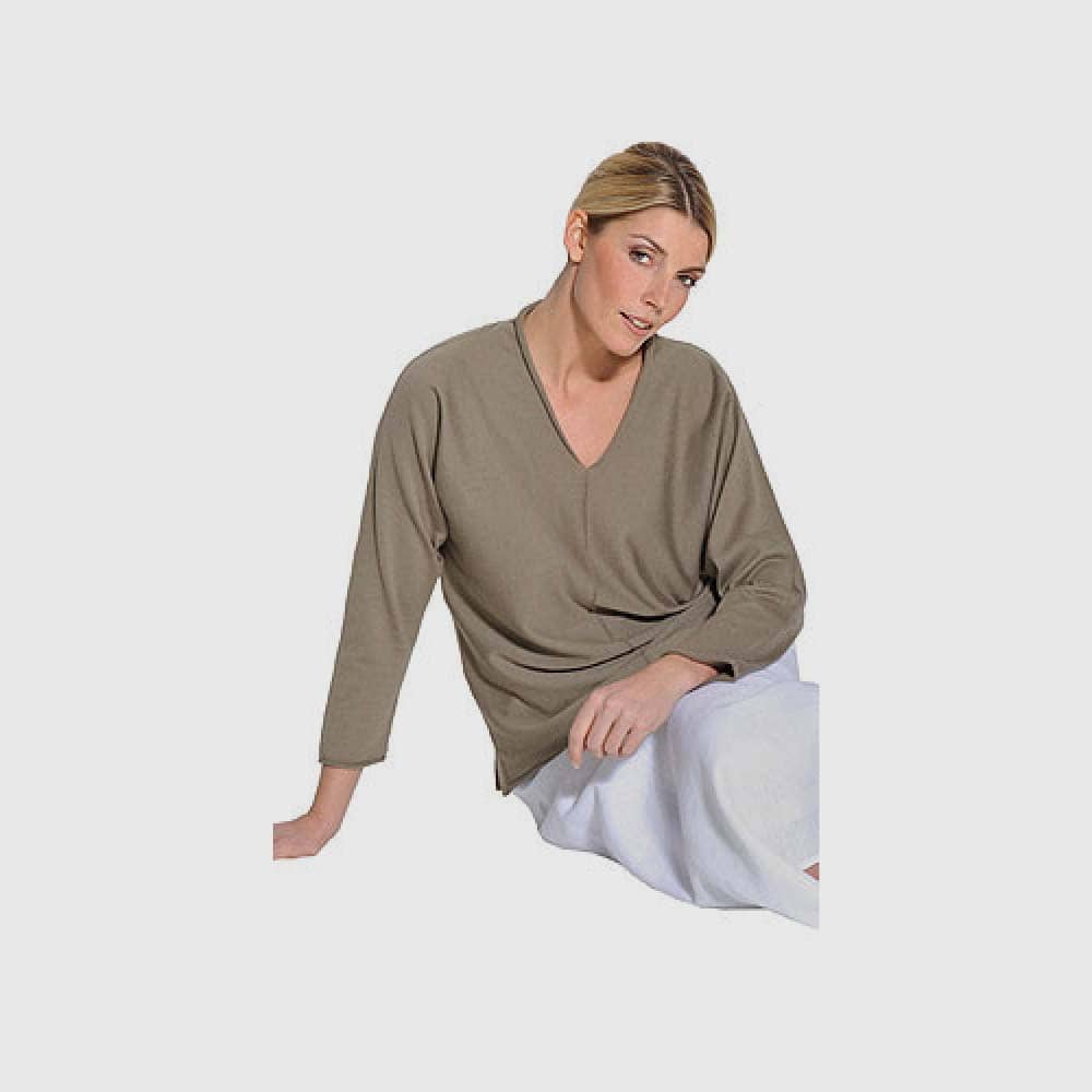 Shirt V-Ausschnitt, überschn. Langarm