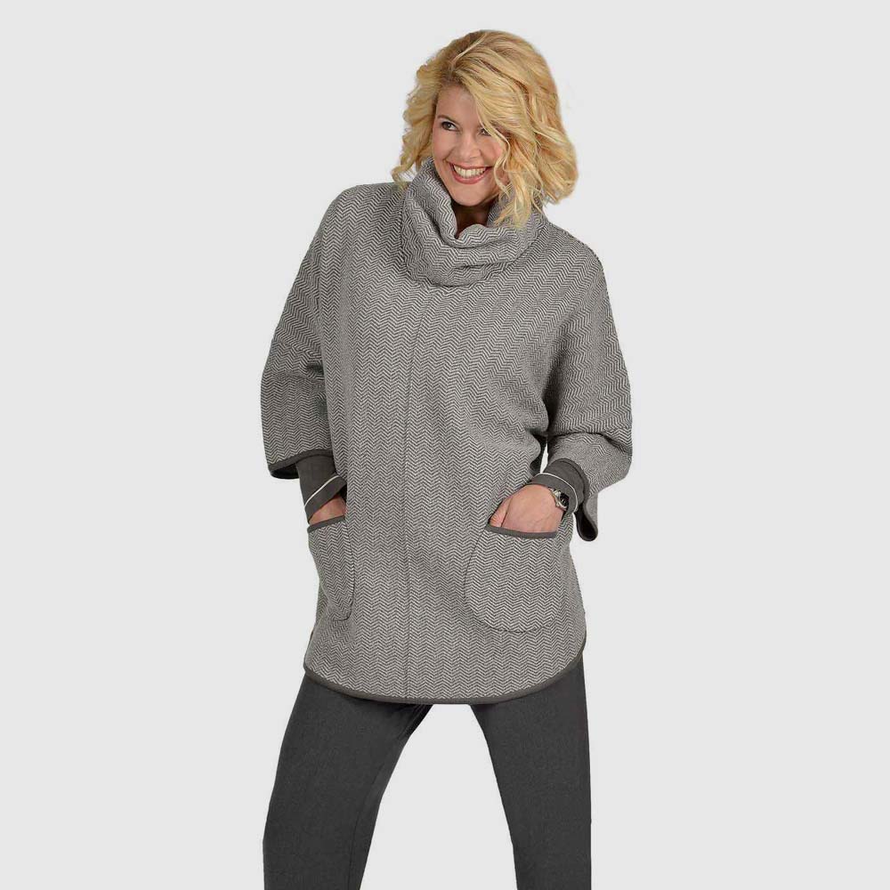Walk-Poncho mit Rollkragen