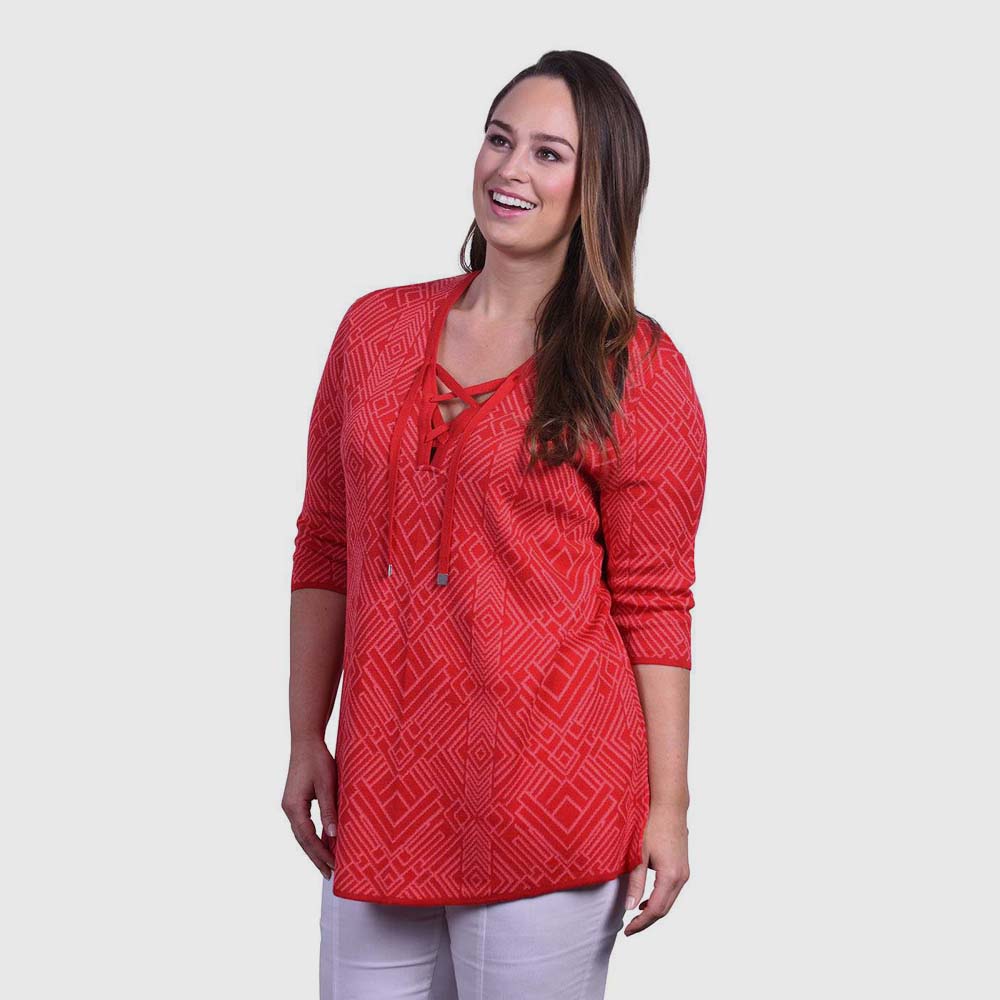 Pullover Jacquard, Kordel
