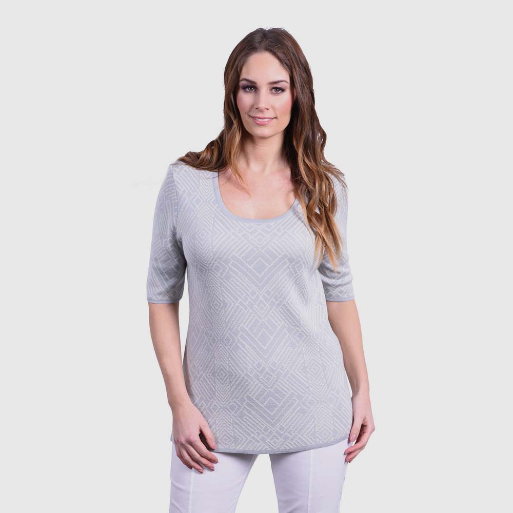 Pullover Jacquard, Kurzarm
