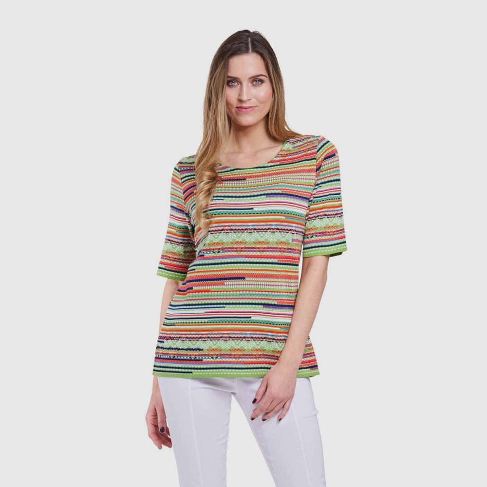 Pullover Jacquard, Kurzarm