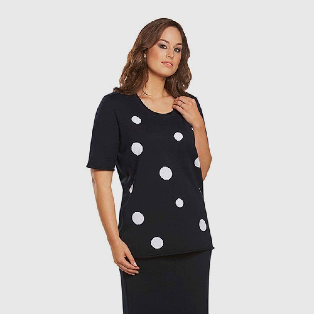 Shirt Kreise Intarsien, Kurzarm