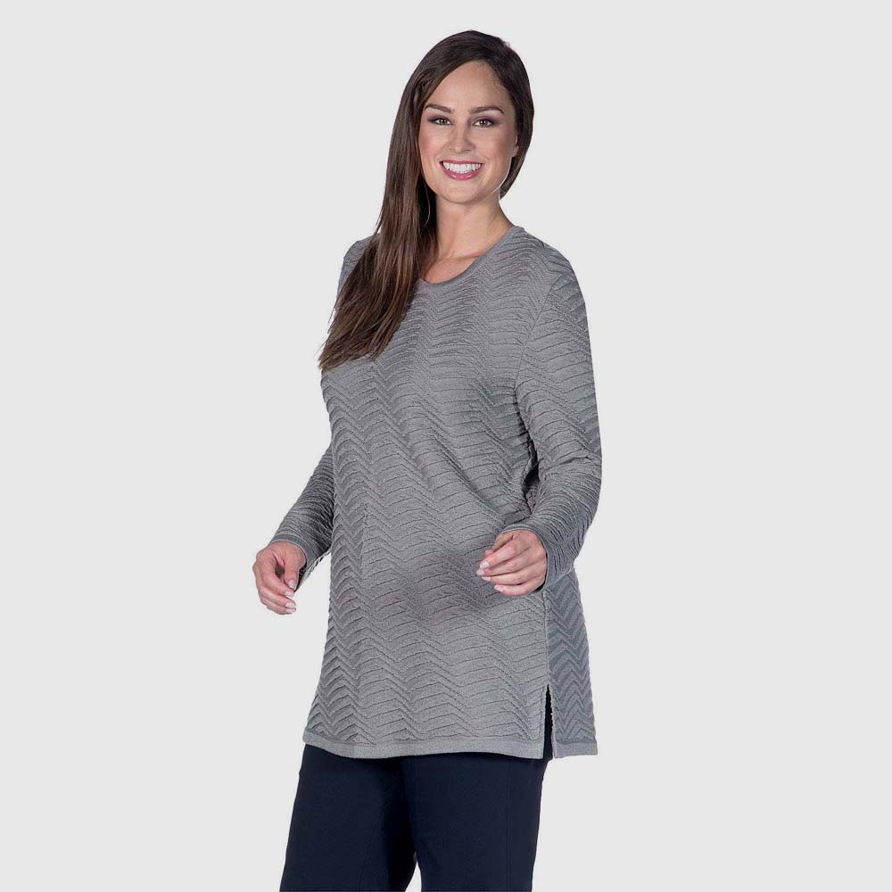 Pullover Struktur, Knopfleiste hinten
