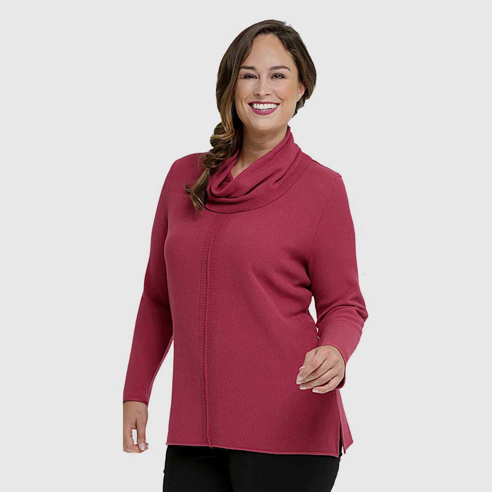 Pullover Rippeneinsatz, Rollkragen