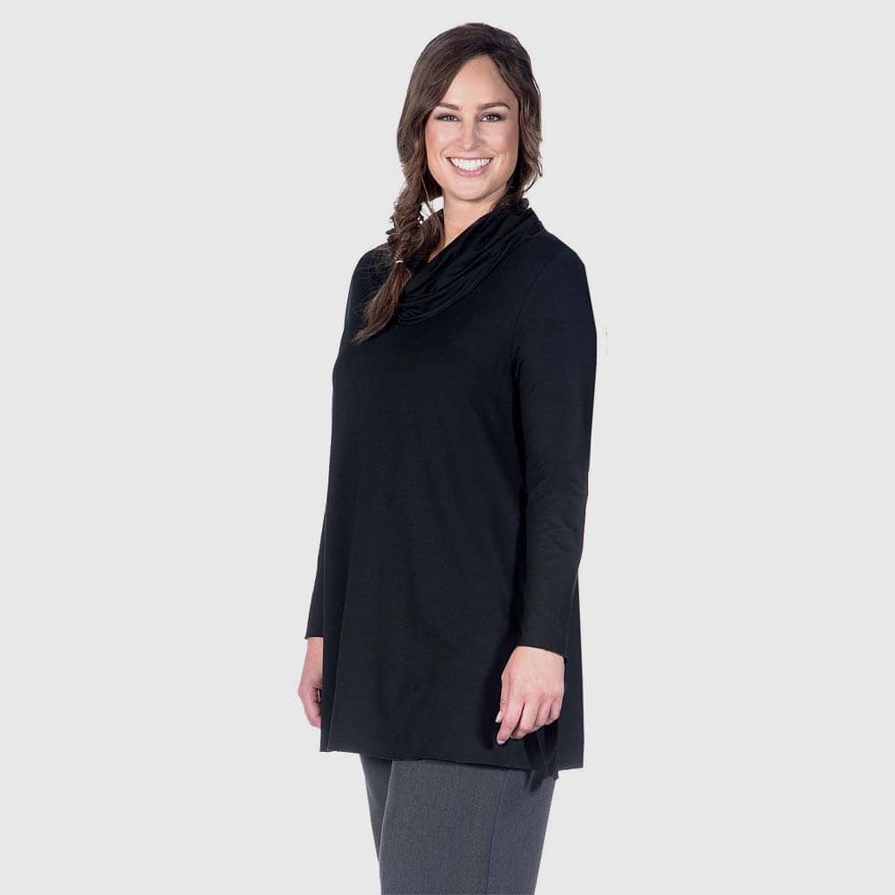 Jersey-Shirt Rollkragen, Langarm