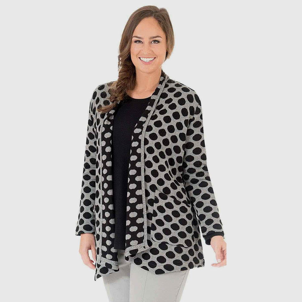 Schalkragenjacke Kreise-Jacquard