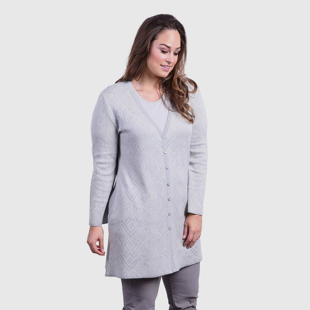Longjacke Jacquard, geknüpft