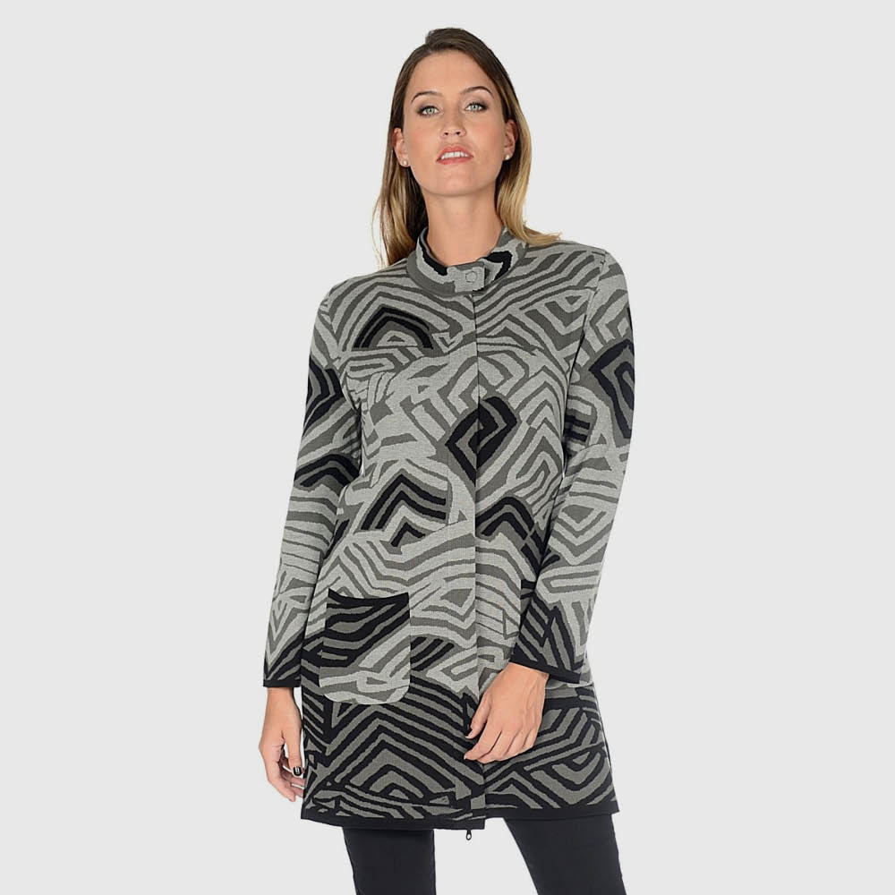Jacke Jacquard, lang