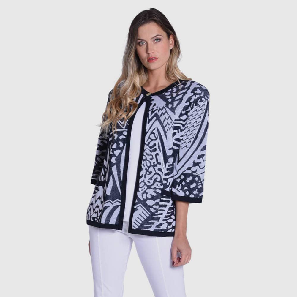 Jacke Jacquard mit aufgesetzten Taschen