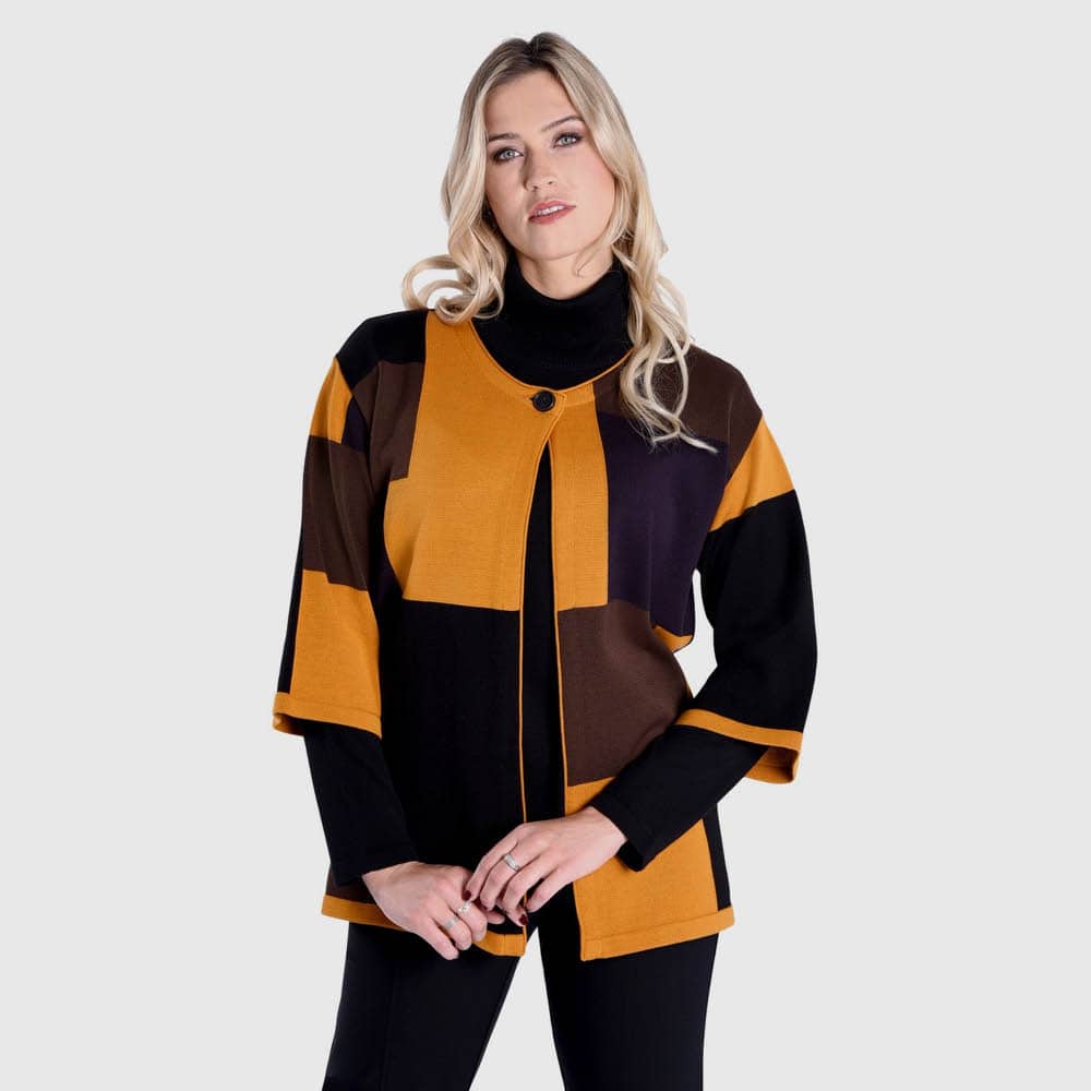 Jacke Intarsien Vierecke