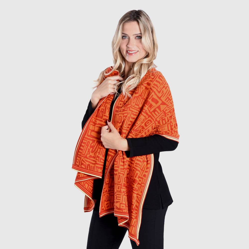 Schal breit, Inka-Jacquard