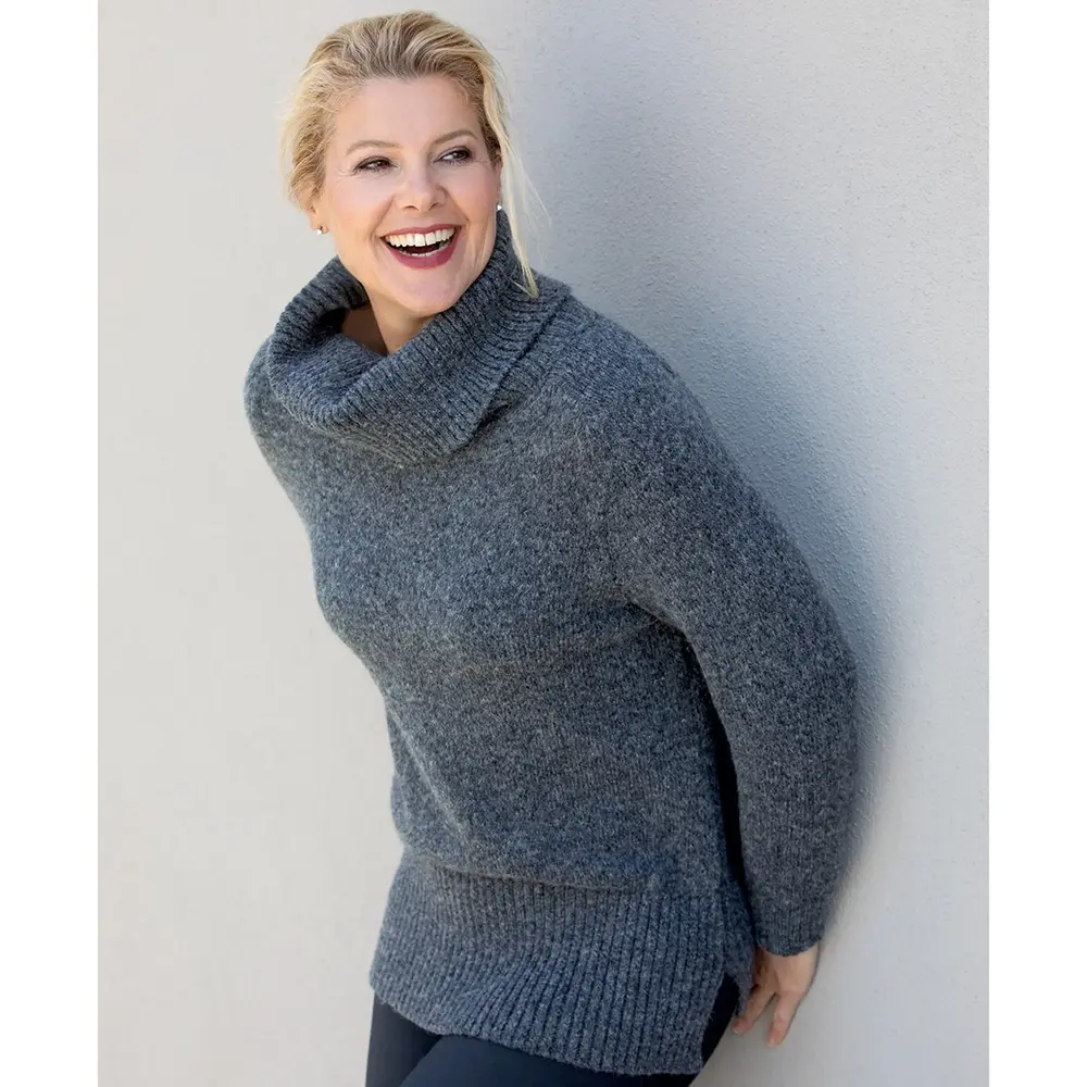 Wollpullover mit Rippenbord