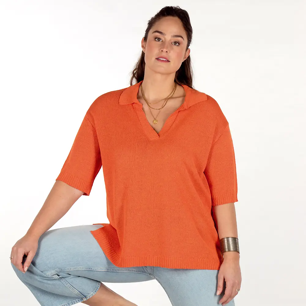 Polo V-Neck, Viskose