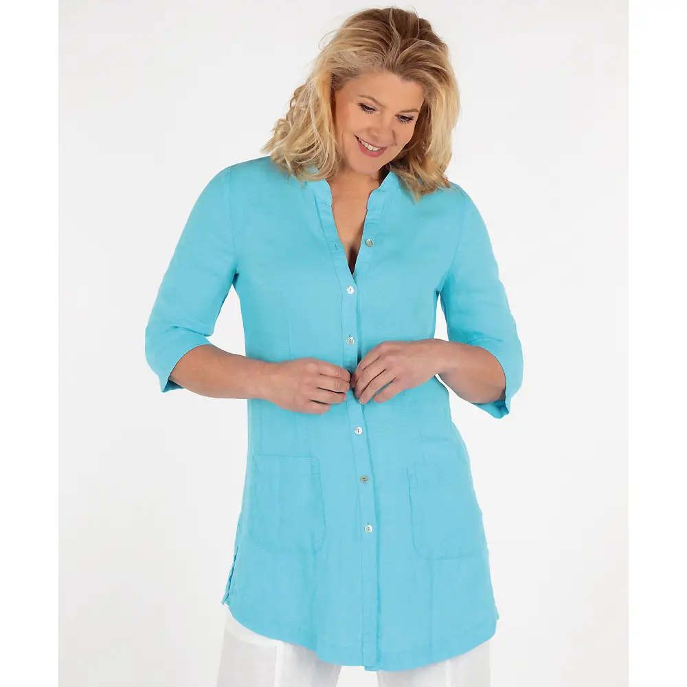Leinen-Longbluse
