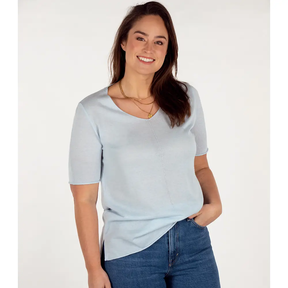 Pullover V-Neck ultra-light, Kurzarm