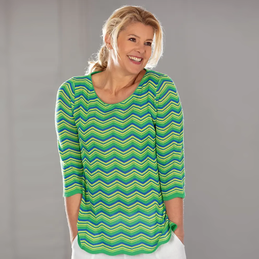 Pullover zigzag, 7/8 Arm eingesetzt