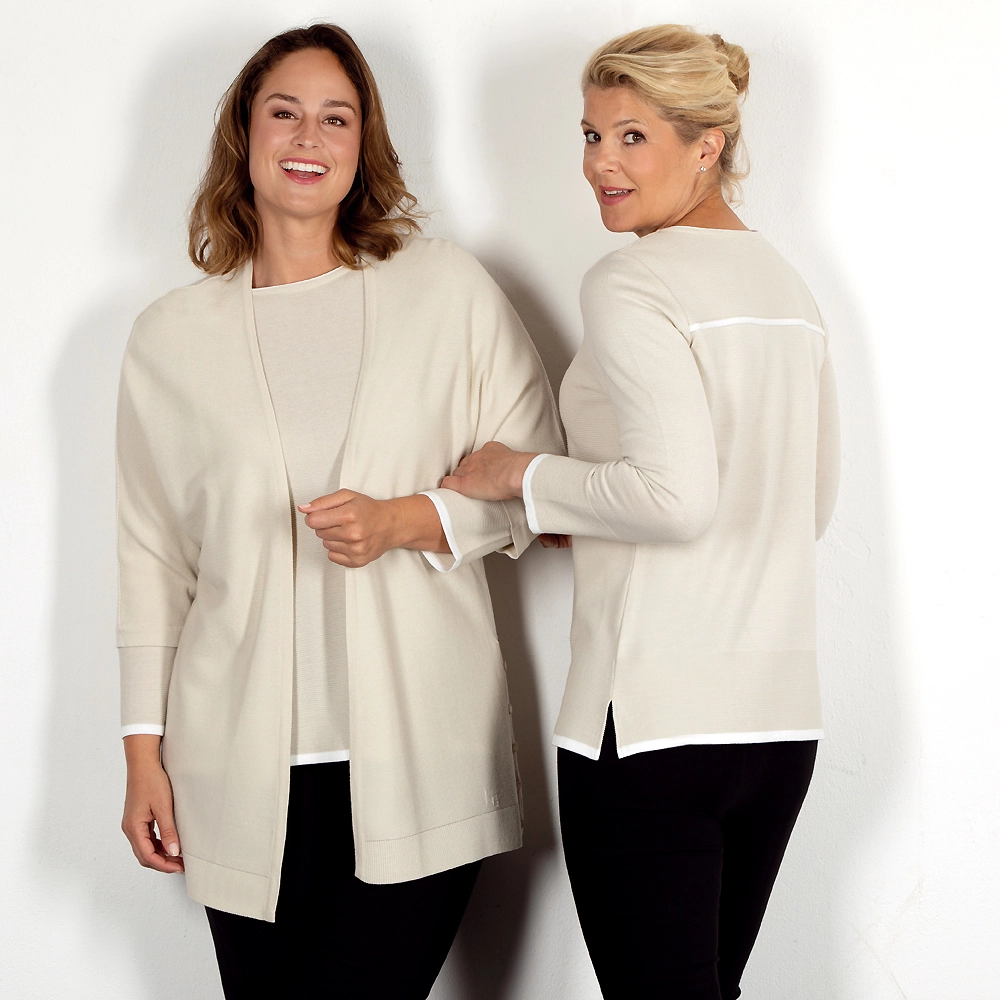 Pullover Kontrastsaum, Langarm