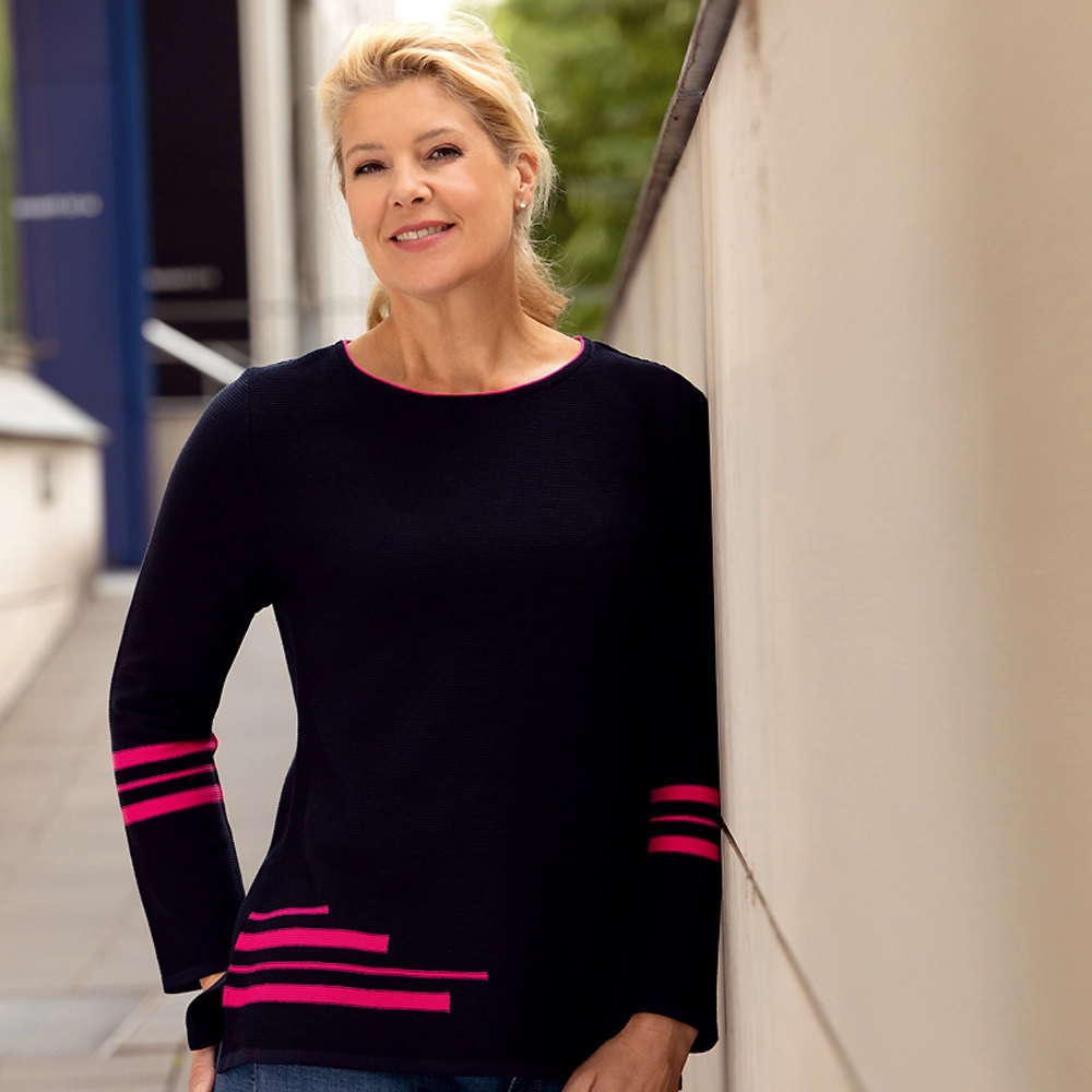 Pullover Kontraststreifen