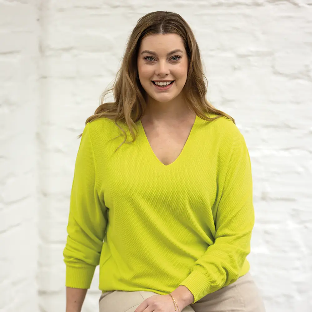 Pullover V-Ausschnitt mit Rippenbund